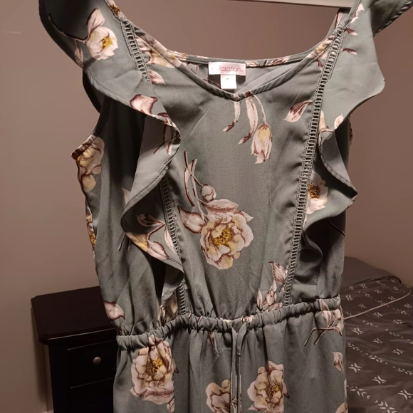 Xhilaration Sage Floral Print Jumpsuit - Picture 3 of 16